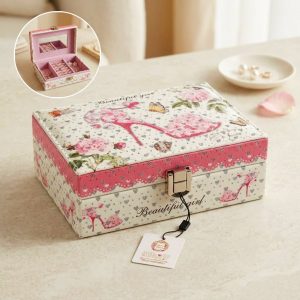 جعبه جوهرات چرمی آینه دار کد B171235