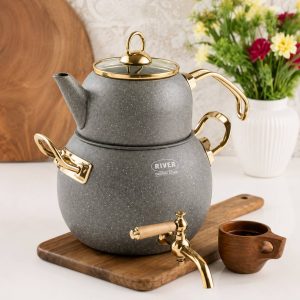 ست کتری قوری شیردار گرانیتی ریور |RIVER