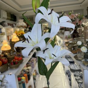 گل مصنوعی مدل شاخه لیلیوم غنچه دار لمسی در چهار رنگ