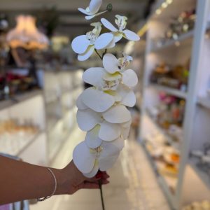 گل مصنوعی مدل شاخه ارکیده 9 گل لمسی در دو رنگ