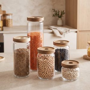 بانکه پیرکس درب چوبی ترکarow کد2854